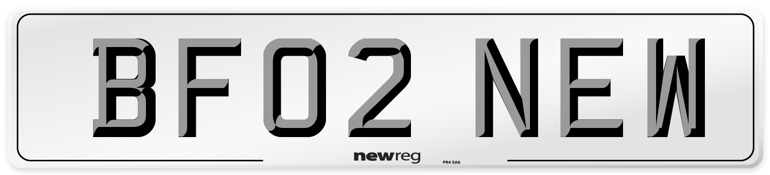 BF02 NEW Number Plate from New Reg